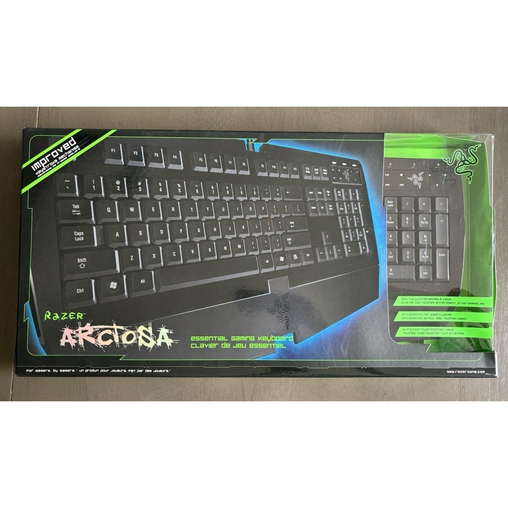 New Razer Arctosa Gaming keyboard RARE! Improved KeyStroke Mechanism NewOpenBox